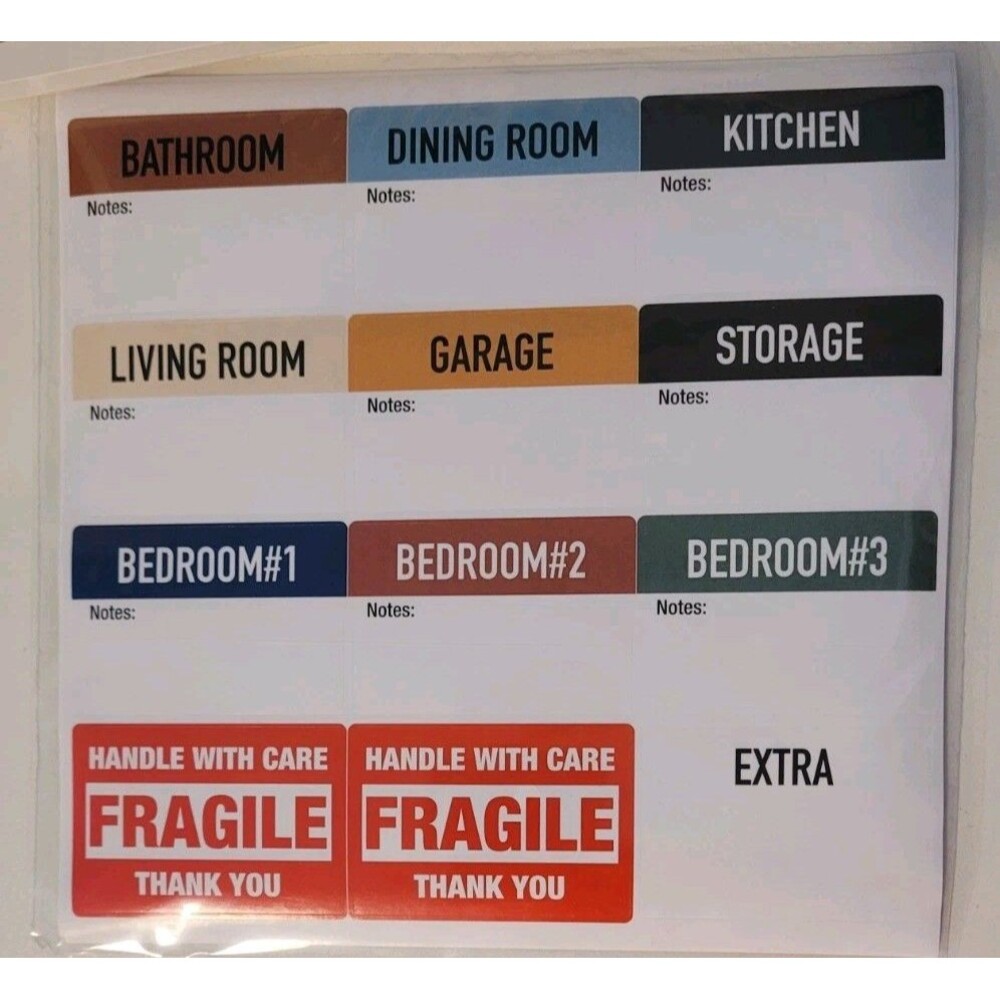 Moving Stickers, Pack Of 10